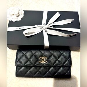 Chanel 2024 Long Wallet Black - can be converted to WOC